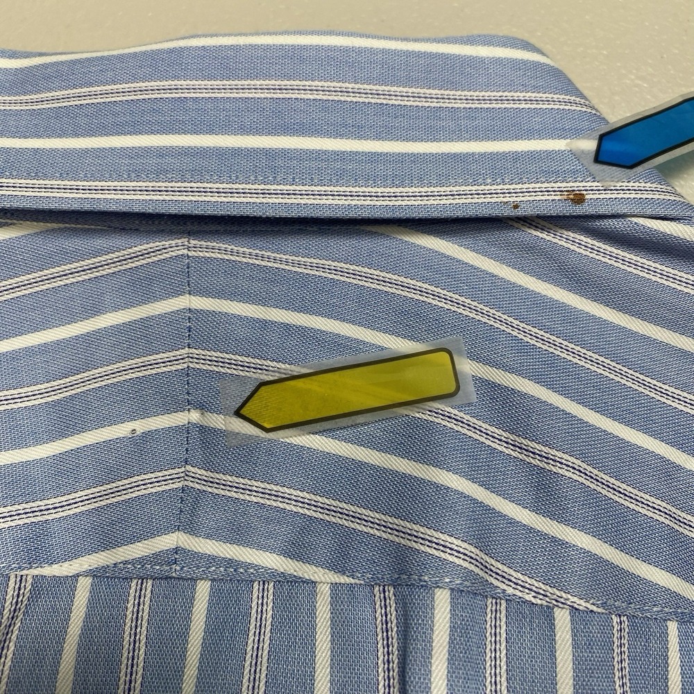 Brooks Brothers Makers Merchants 17 34 Mens Blue White Stripe French Cuff USA - Picture 11 of 12